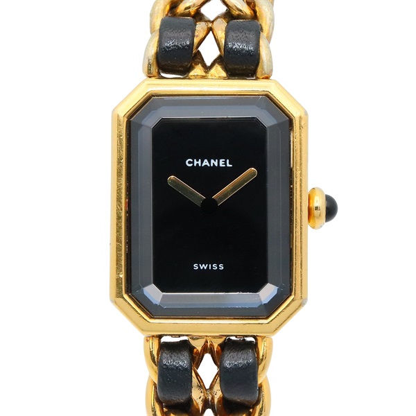 CHANEL Premiere L Wrist Watch H0001 Quartz Gold Plated leather Used Women