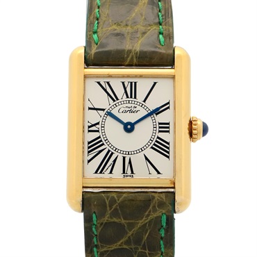CARTIER Must tank Vermeille SM Wrist Watch W1005554 Quartz GP Used Women