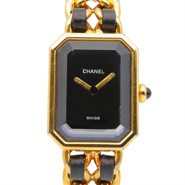 CHANEL Premiere M Wrist Watch H0001 Quartz Gold Plated Leather belt Used Women