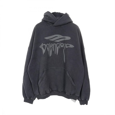 BALENCIAGA 3B Liquified Hoodie 803265TRVS91013M cotton Gray NEW unisex #M