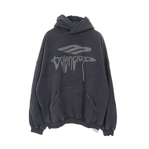 BALENCIAGA 3B Liquified Hoodie 803265TRVS91013M cotton Gray NEW unisex #M