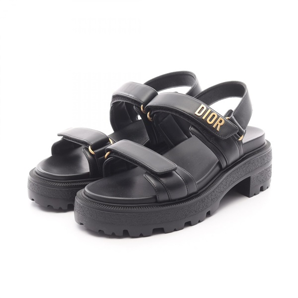 Christian Dior DIORACT Platform Sandals KCO016LAB90037 leather Black #37 NEW CD