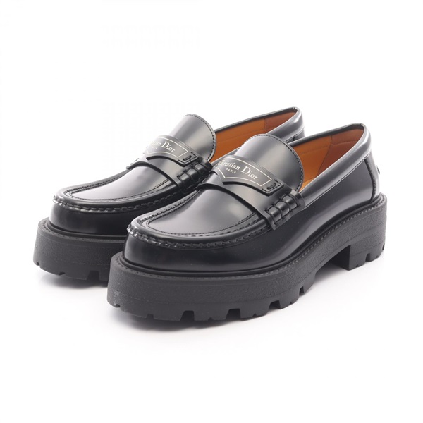 Dior DIOR BOY Platform Shoes Loafers KDB862ACA90038 leather Black NEW Women #38