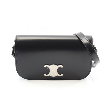 CELINE Triomphe Shoulder Bag 117893BF438SI leather Black NEW Women Crossbody