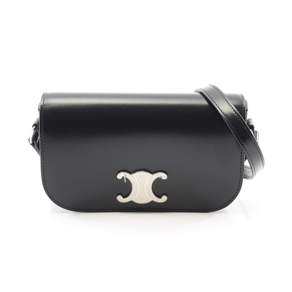 CELINE Triomphe Shoulder Bag 117893BF438SI leather Black NEW Women Crossbody