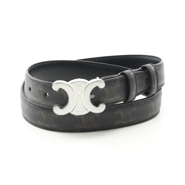 CELINE Medium Triomphe Belt 45AKA2ACO38SI95 leather PVC Black Brown NEW mens