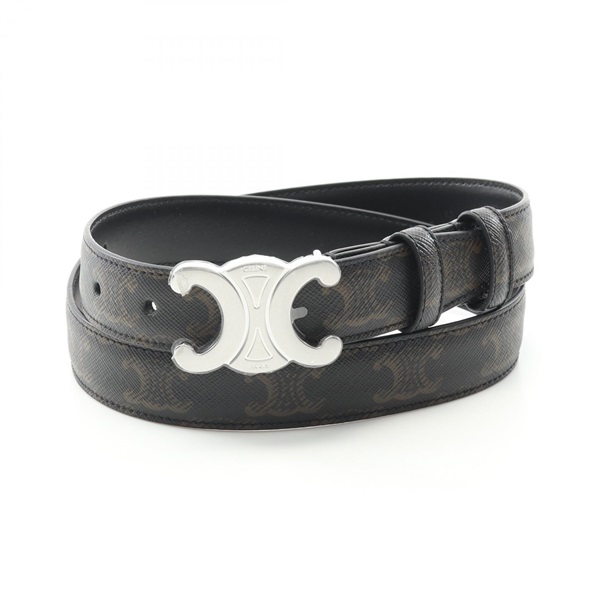 CELINE Medium Triomphe Belt 45AKA2ACO38SI95 leather PVC Black Brown NEW mens