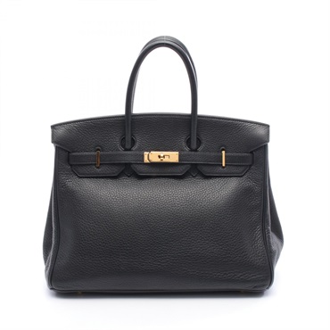 HERMES Birkin 35 Handbag Ardennes leather Black Used Women GHW G