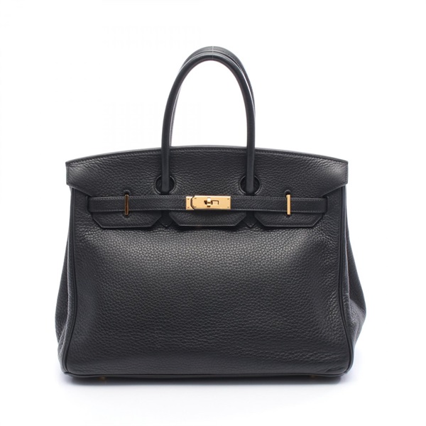 HERMES Birkin 35 Handbag Ardennes leather Black Used Women GHW G