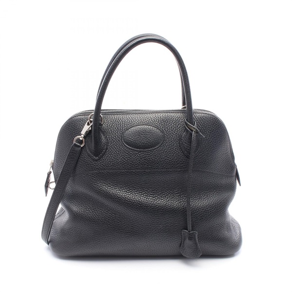HERMES Bolide31 Shoulder Handbag Clemence leather Black Used Women I SHW