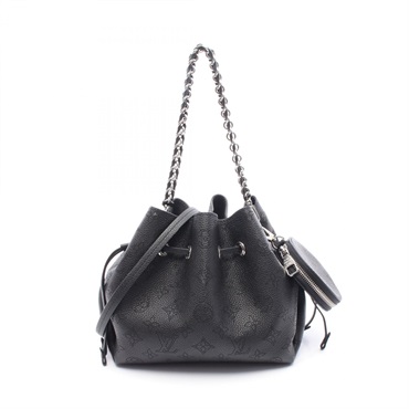 LOUIS VUITTON Bella Chain Shoulder Bag M57070 Mahina leather Black Noir Women LV
