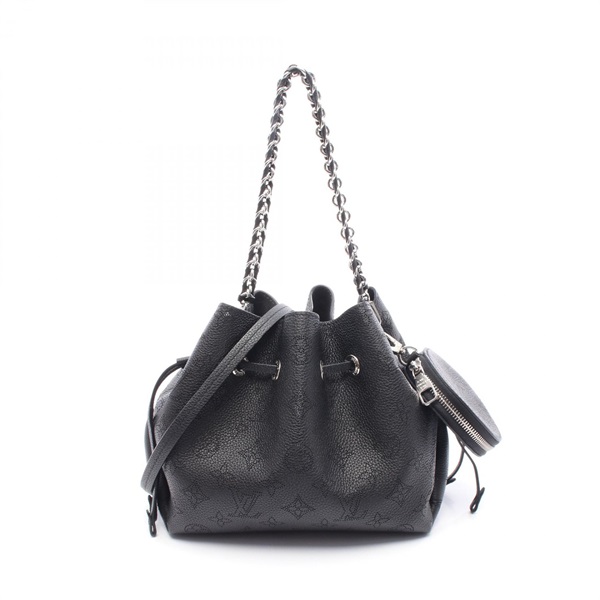 LOUIS VUITTON Bella Chain Shoulder Bag M57070 Mahina leather Black Noir Women LV