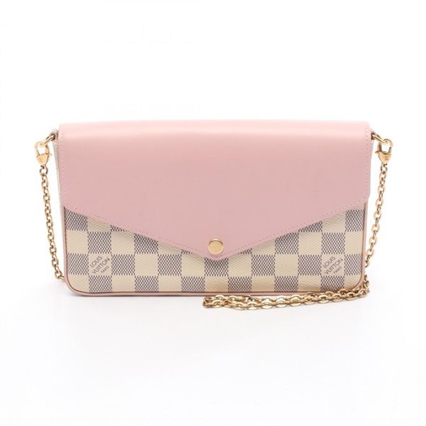 LOUIS VUITTON Pochette Felicie Chain Shoulder Crossbody Bag N60235 Damier Azur