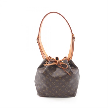 LOUIS VUITTON Petit Noe Shoulder Bag M42226 Monogram canvas leather Brown Used