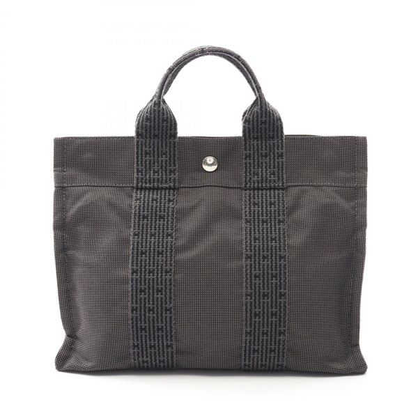 HERMES Herline PM Hand Tote Bag Nylon canvas Gray Used Women SHW