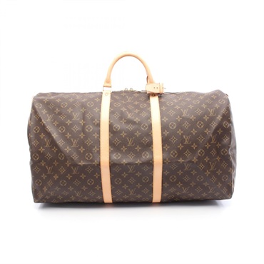 LOUIS VUITTON Keepall 60 Duffle Travel Bag M41422 Monogram Canvas Leather Used
