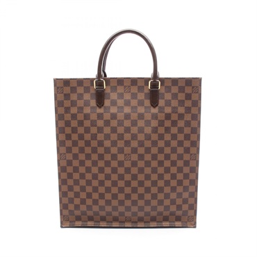 LOUIS VUITTON Sac Plat Tote HandBag N51140 Damier canvas Brown Used Women LV