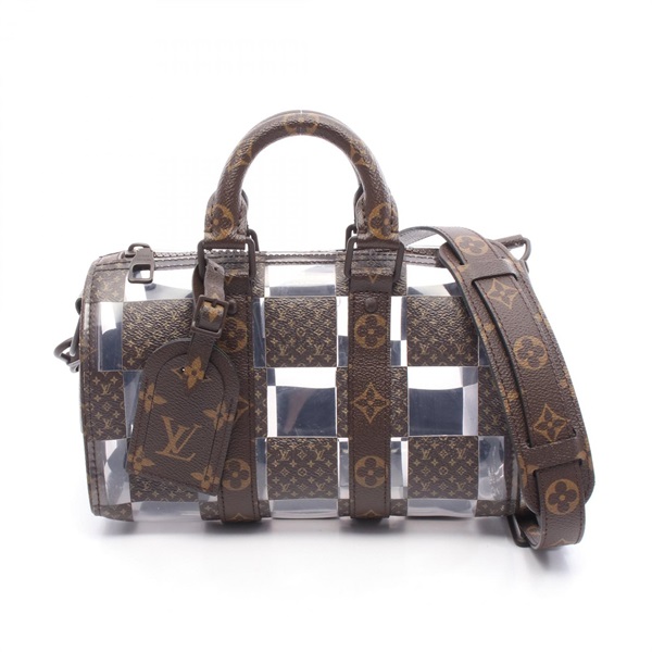 LOUIS VUITTON Keepall Bandouliere25 Crossbody Handbag M20872 Monogram Chess Used