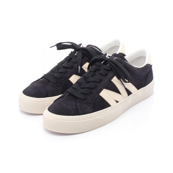 MONCLER MONACO2 sneakers 4M00180M607074U41 Suede leather Blk Beige #41 NEW mens
