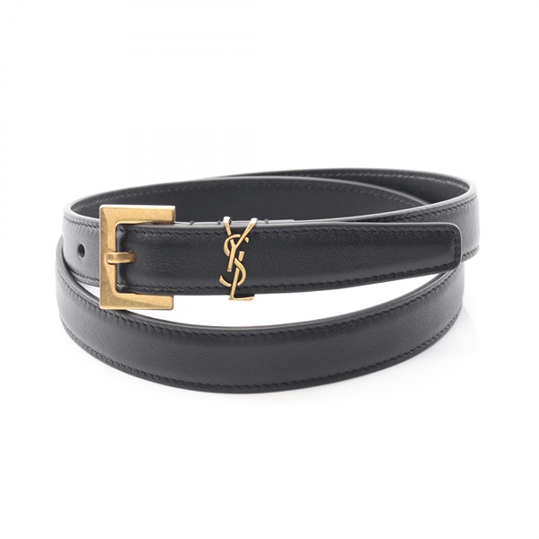 SAINT LAURENT PARIS Cassandra Monogram Narrow belt #65 554465BOO0W100065 leather