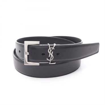 SAINT LAURENT PARIS Cassandra belt #75 634437B00OE100075 leather Black NEW