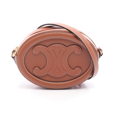 CELINE Triomphe Oval Purse Cuir crossbody Shoulder Bag leather Brown Used Women