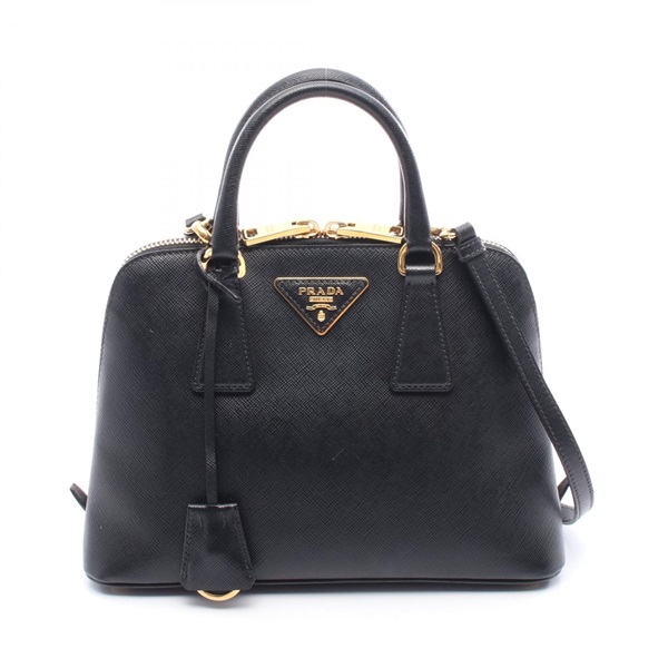 PRADA Hand shoulder crossbody bag Saffiano leather Black Used Women