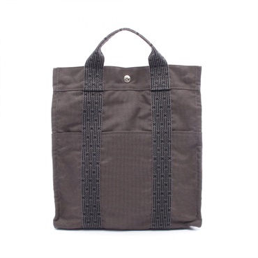 HERMES Herline Ad MM Rucksack Backpack Nylon canvas Gray Used unisex SHW