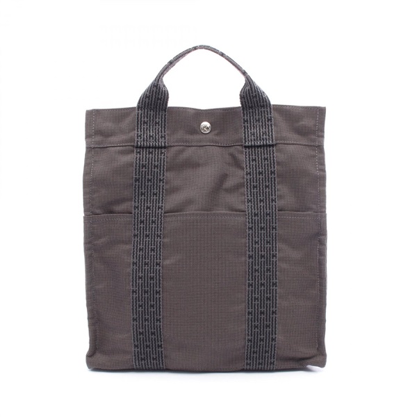 HERMES Herline Ad MM Rucksack Backpack Nylon canvas Gray Used unisex SHW