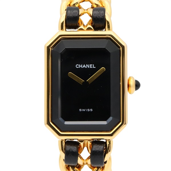 CHANEL Premiere S Wrist Watch H0001 Quartz Gold Plated leather Used Women