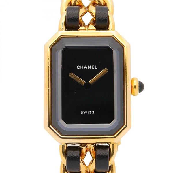 CHANEL Premiere M Wrist Watch H0001 Quartz Gold Plated Leather belt Used Women