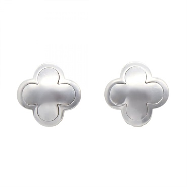 Van Cleef & Arpels Pure Alhambra Pierced earrings K18K White Gold Used