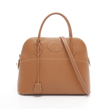HERMES Bolide 31 Gold Shoulder Handbag Courchevel leather Brown Used Women A GHW