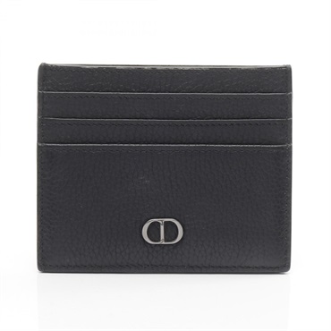 Christian Dior CD Icon Card Holder/ Card Case leather Black Used mens