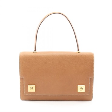 HERMES Piano Handbag Courchevel leatherl Brown Gold Used Women GHW P