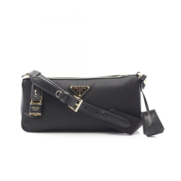 PRADA TESSUTO＋VITELLO Shoulder Bag 1BC2342C8QF0002NDO Nylon leather Black NEW