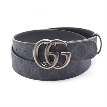 GUCCI GG Marmont Supreme belt ceinture 41451692TIT100085 leather PVC Gray mens