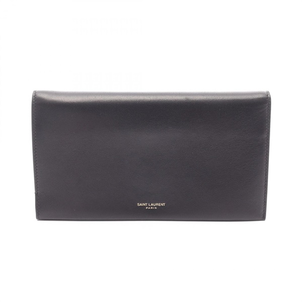 SAINT LAURENT PARIS Bifold purse long wallet 8006701EL0W1000 leather Black Used