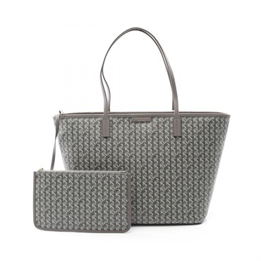 Tory Burch Everready Zip Tote shoulder Bag 145634025 canvas leather Gray NEW