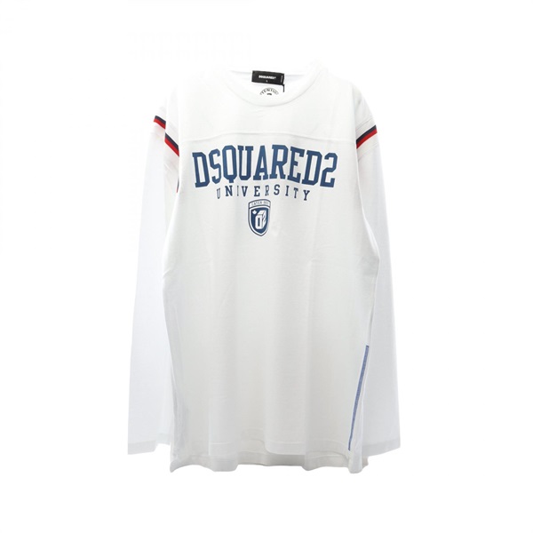 DSQUARED2 T-shirt #L long sleeves S74GD1148S20694100L cotton White NEW mens
