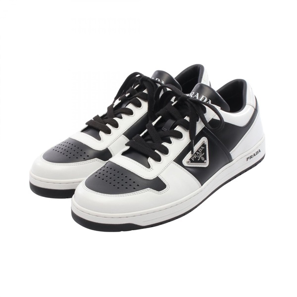 PRADA Downtown sneakers 2EE3643LKGF09678.5 leather White Black NEW mens #8 1/2