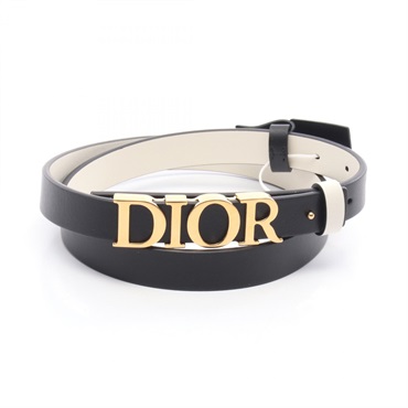 Dior D-DREAM Belt B0169UWGAM91185 leather Black White NEW Women GHW