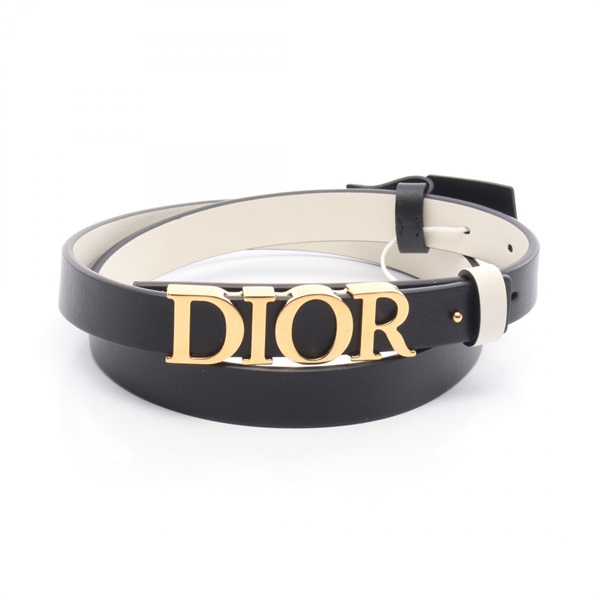Dior D-DREAM Belt B0169UWGAM91185 leather Black White NEW Women GHW