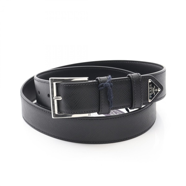 PRADA Triangle logo Belt 2CC672053F000290 B Saffiano leather Black NEW mens