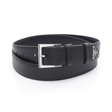 PRADA Triangle logo belt ceinture #100 2CC672053F0002100 leather Black NEW mens