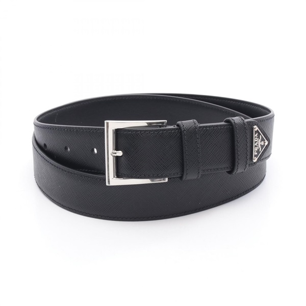 PRADA Triangle logo belt ceinture #100 2CC672053F0002100 leather Black NEW mens