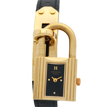 HERMES Kelly watch Wrist Watch KE1.201 Quartz Gold Plated leather Used Women