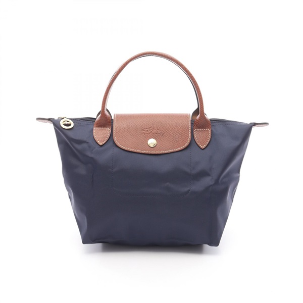 Longchamp Le Pliage Original S Tote Bag L1621089P canvas leather Navy Brown NEW
