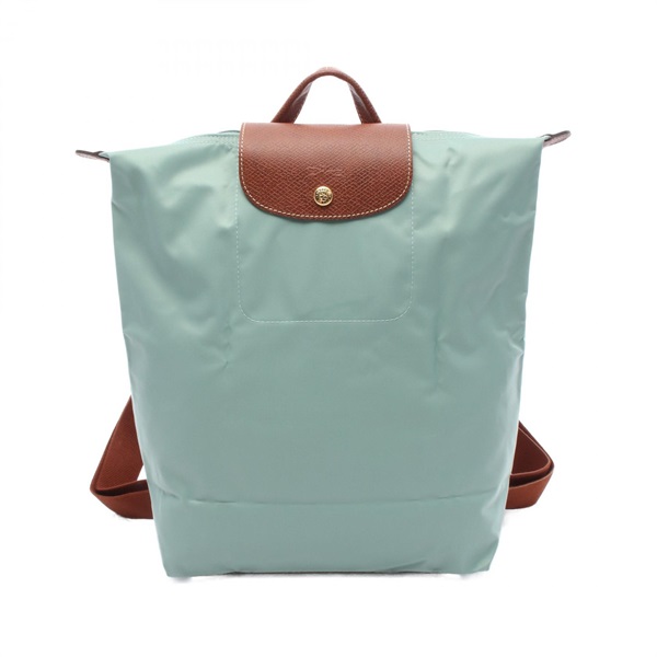 Longchamp Le Pliage Original M Backpack 10284089 canvas leather Green Brown NEW