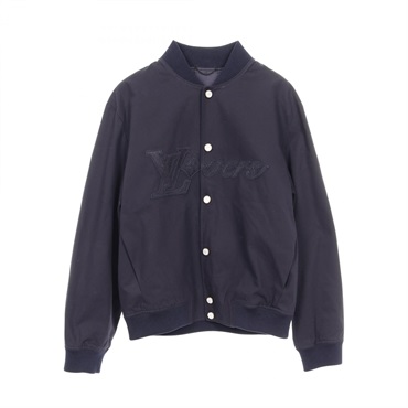 LOUIS VUITTON Embroidered Jacket Blouson Cotton Navy Size 50 Used mens LV